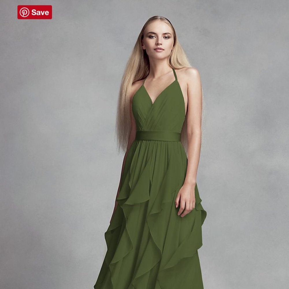 Chiffon Olive Bridesmaid Dress - VW360326